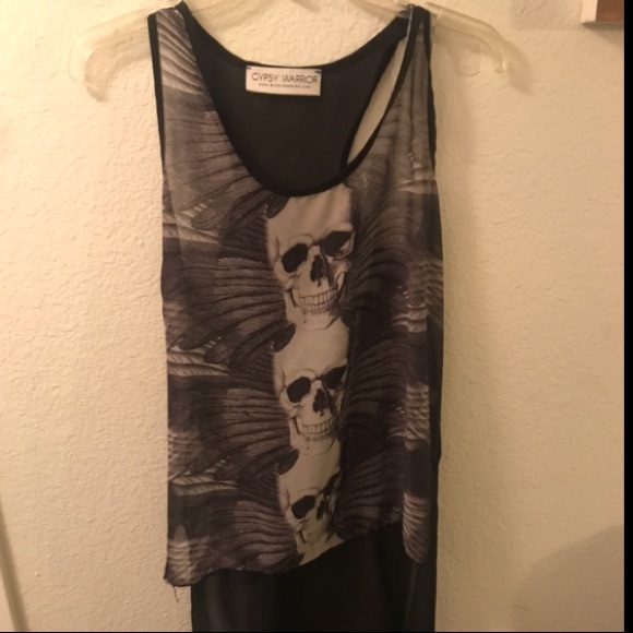 Gypsy Warrior Tops - Gypsy Warrior// Mesh skull top